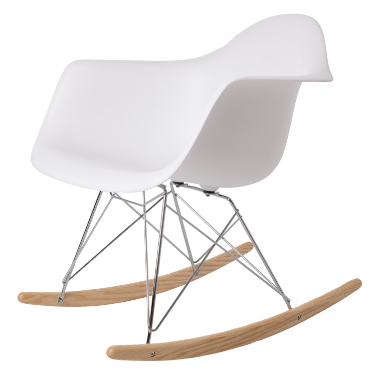 rocking chair RAR Chrome frame PP white