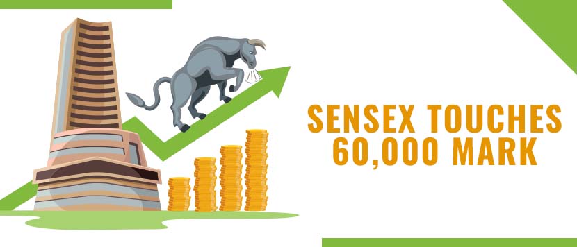 Sensex Touches a Historic Mark of 60,000 Points