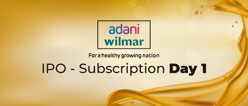 Adani Wilmar IPO - Subscription Day 1 Adani Wilmar IPO - Subscription Day 1