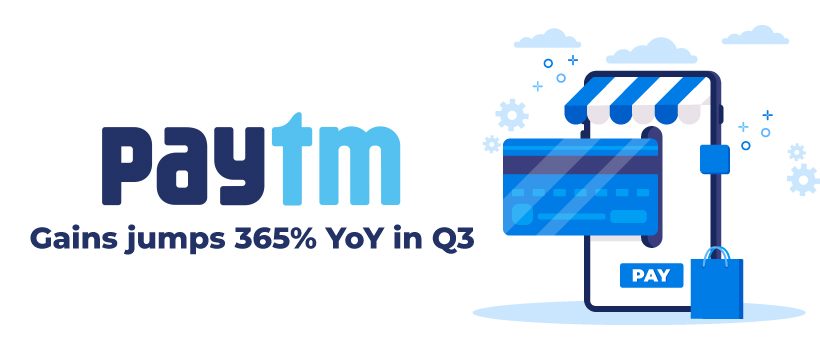 Paytm Gains jumps 365% YoY in Q3