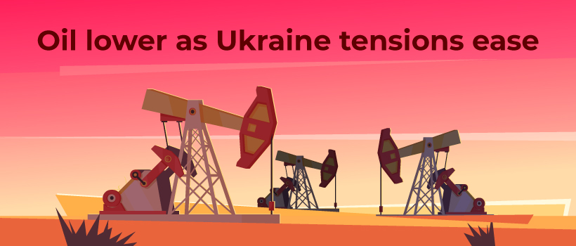 Oil prices fall as tensions ease on the russia ukraine border