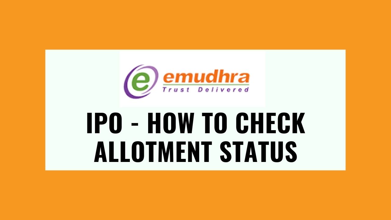 emudhra ipo - how to check allotment status