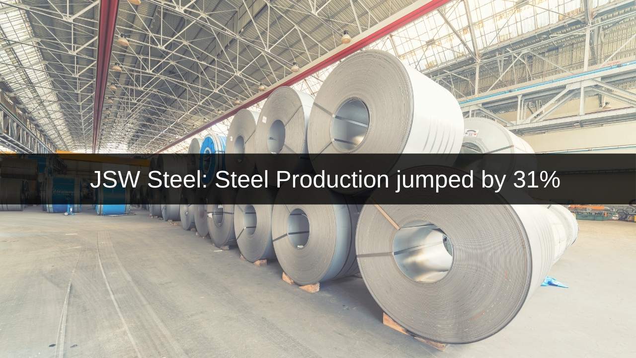 JSW Steel: Steel Production jumped by 31 percent