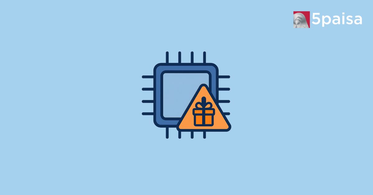 Gift Nifty concept with chip icon, alert symbol