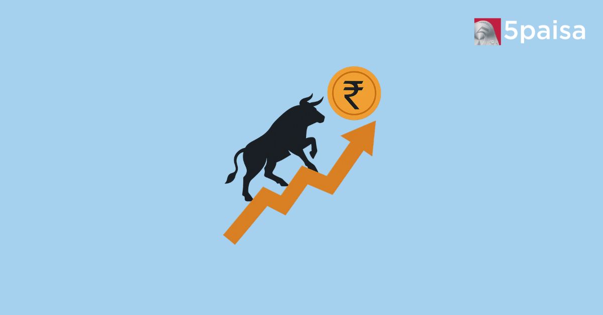 Gift Nifty rise with bull, rupee coin and upward arrow