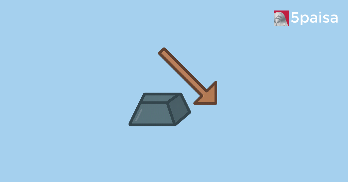 Commodity metals drop with block icon and falling trend arrow