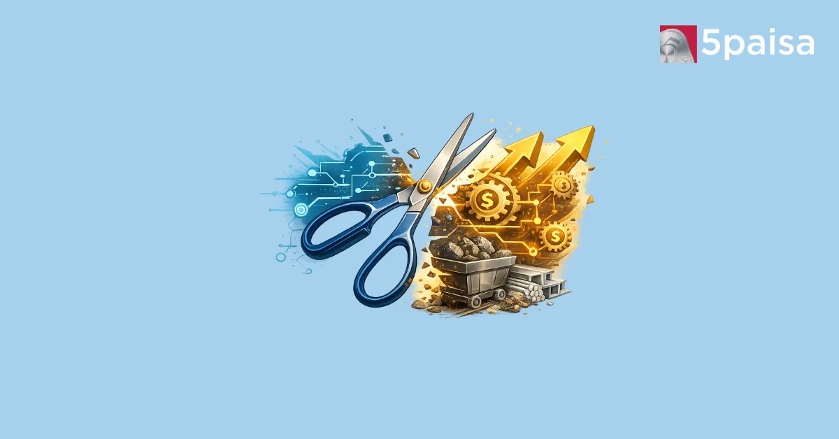 Market portfolio adjustment concept with scissors and sector allocation