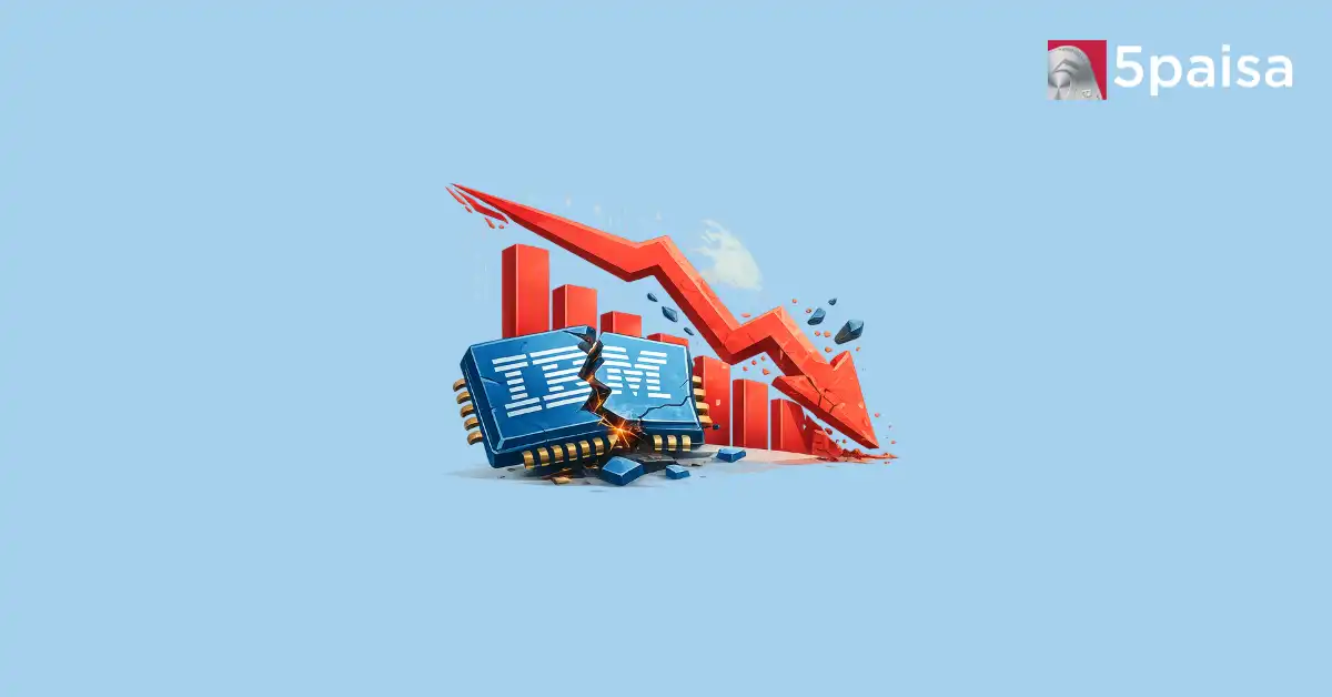 IT Stocks vector showing cracked processor and sharp stock decline