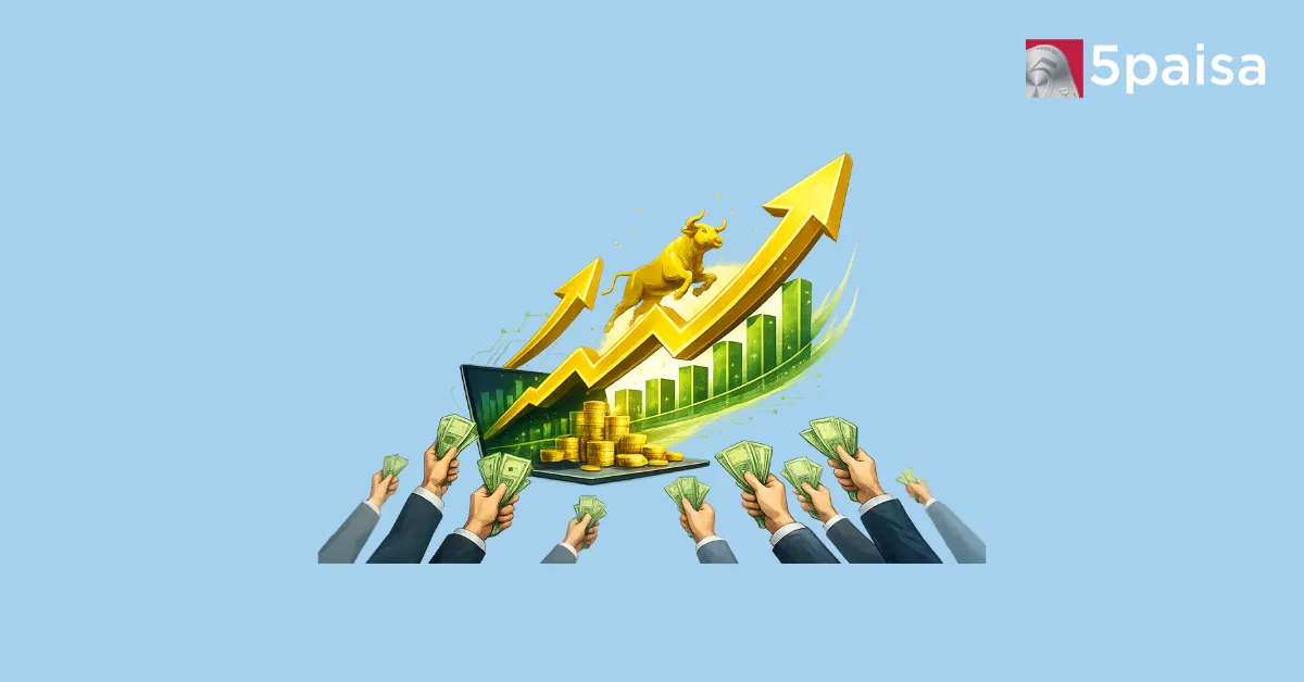 Retail investor buying concept with bull market and growth chart