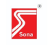 Sona logo featuring a red square container with a white stylized 'S' formed by parallel curved bands and white text "Sona" in the bottom right corner