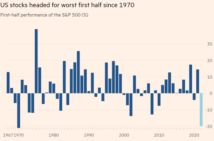 First half performance of the S&P 500