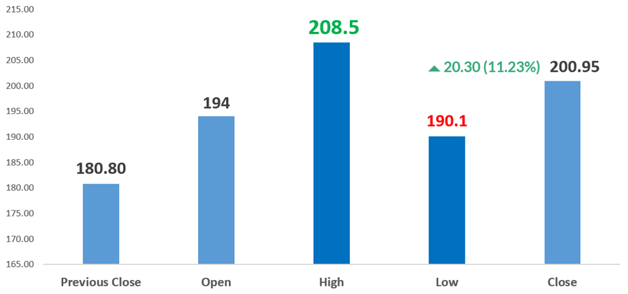 Rain Industries Stock Movement of Day