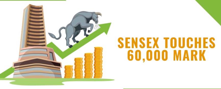 Sensex Touches a Historic Mark of 60,000 Points