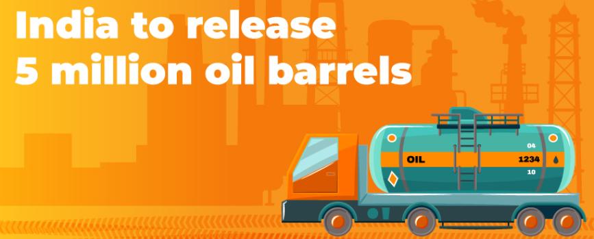 India to Release 5 Million Barrels of Oil From SPR