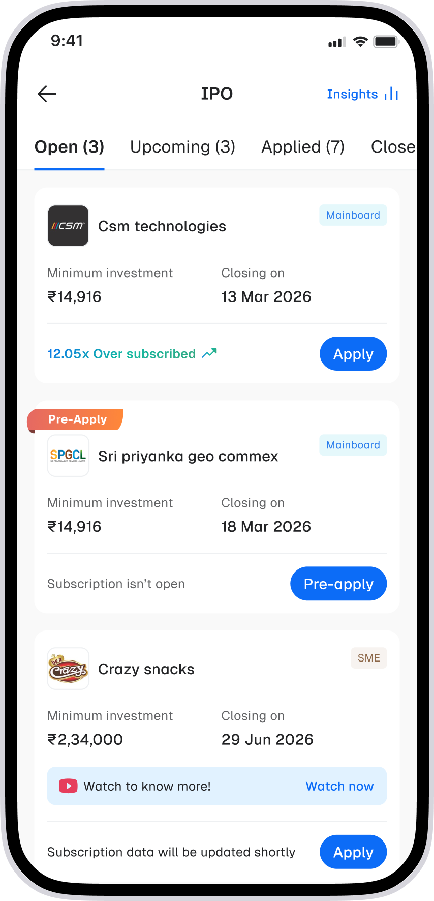 IPOs in the 5paisa app