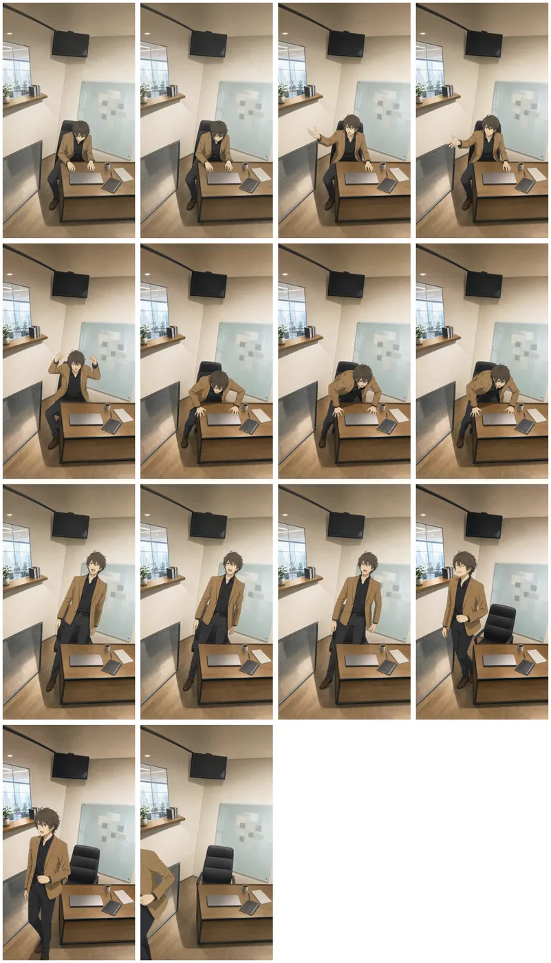 Chronological result frames from the final reference pass