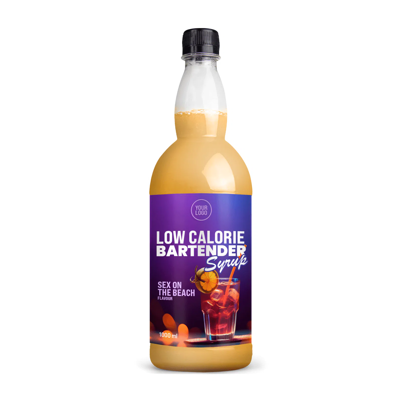 Private label amerpharma low calorie bartender syrup authentic drink flavors in pet bottle 1000 ml flavour sex on the beach