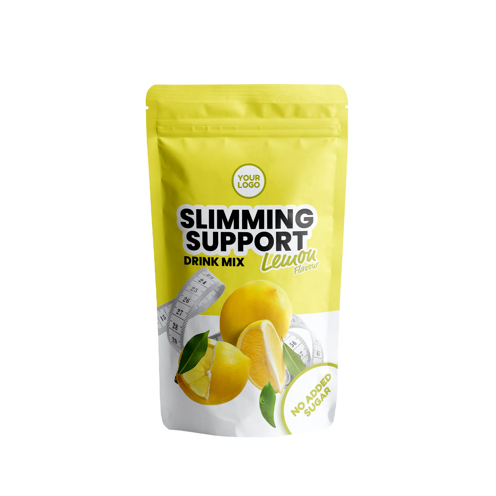 Private label amerpharma slimming supporting drink mix powder with glukomannan konjac in 100g fully printed doypack, lemon flavor