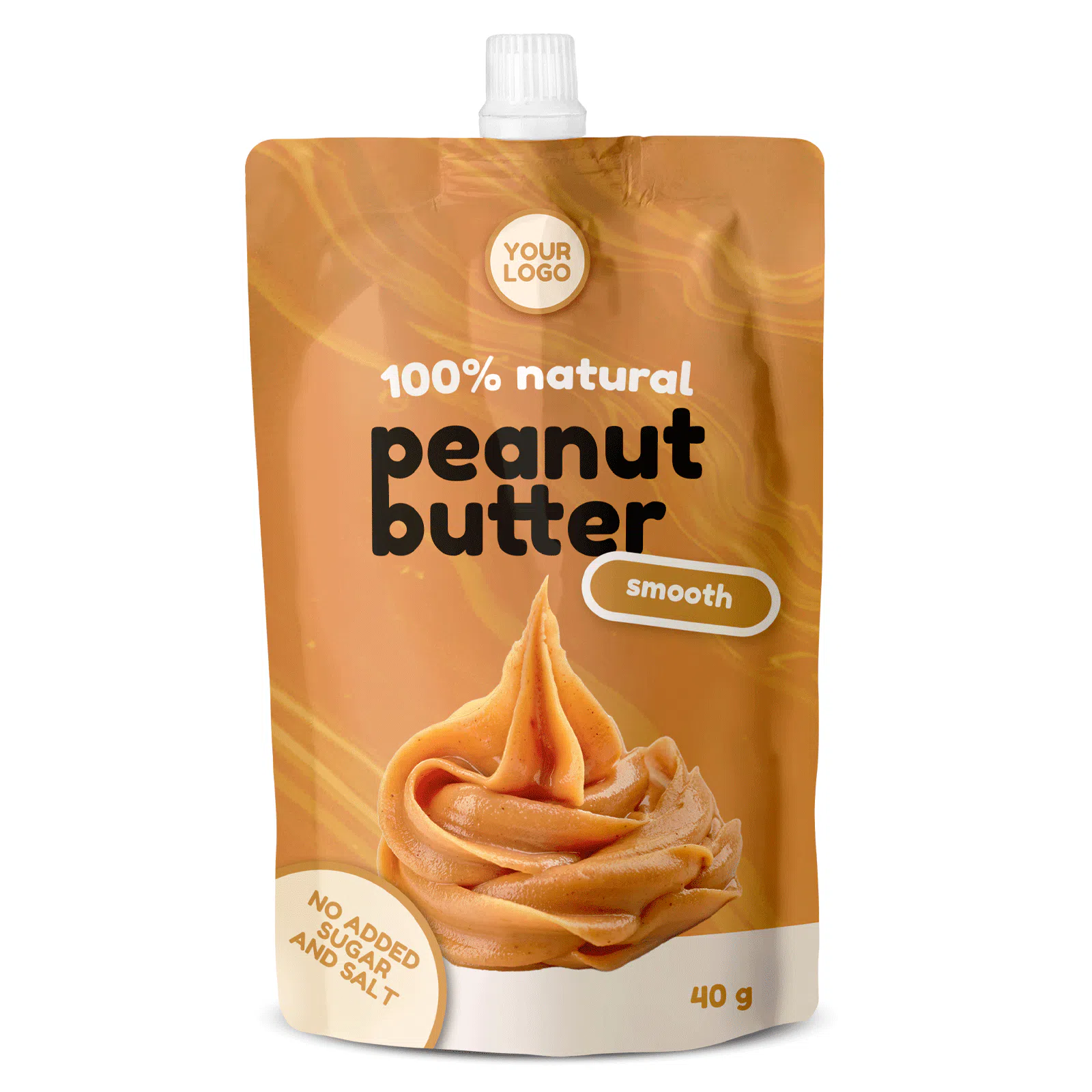 Private label amerpharma Peanut butter in pouch with spout 40 g no added sugar or salt