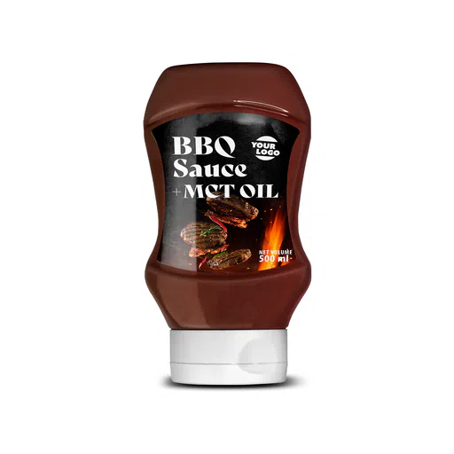 Private label amerpharma bbq sauce with mct oil in pet bottle 500 ml