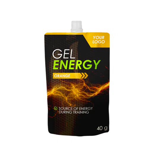 Private label amerpharma energy gel in pouch 40 g flavour orange