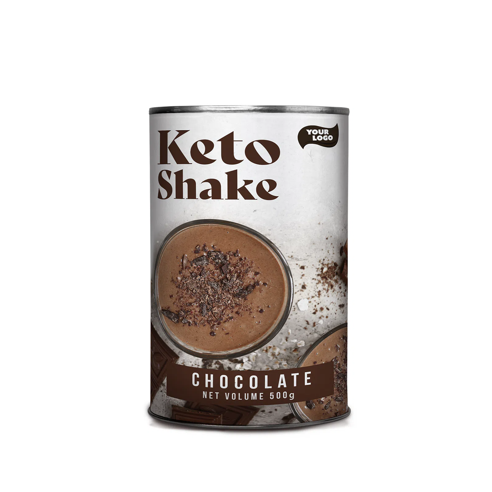 Private label keto shake flavour chocolate paper tube 500 g