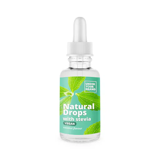 Amerpharma private label white label natural drops with stevia natural flavour 50 ml glass bottle