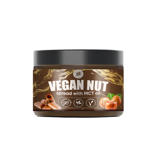 Private label amerpharma vegan nut spread with mct oil no added sugar for keto diet and vegan in jar