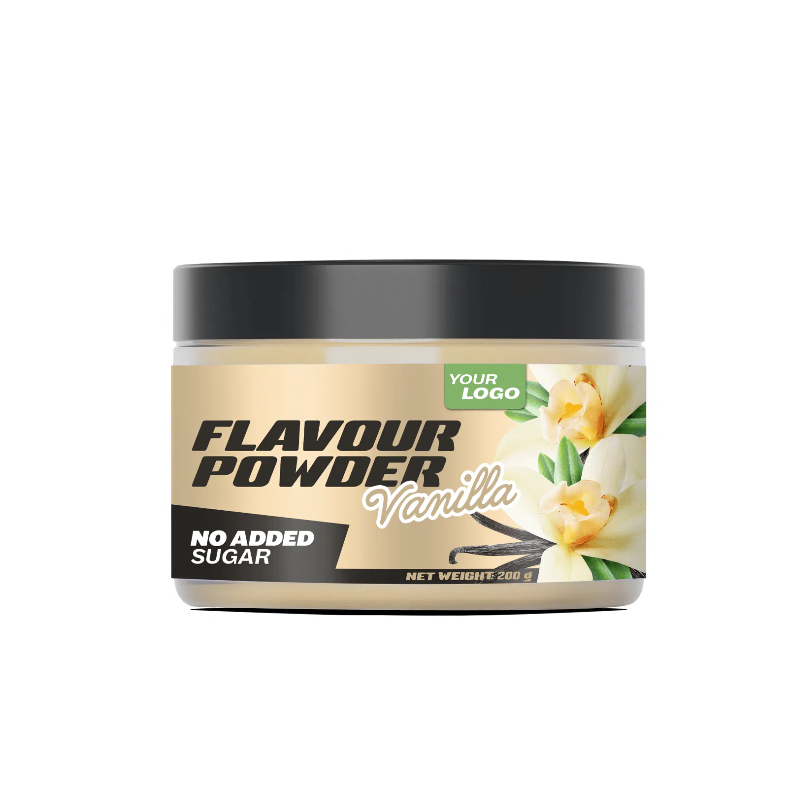 Private label amerpharma flavour powder flavour vanilla with no added sugar in jar 200 g