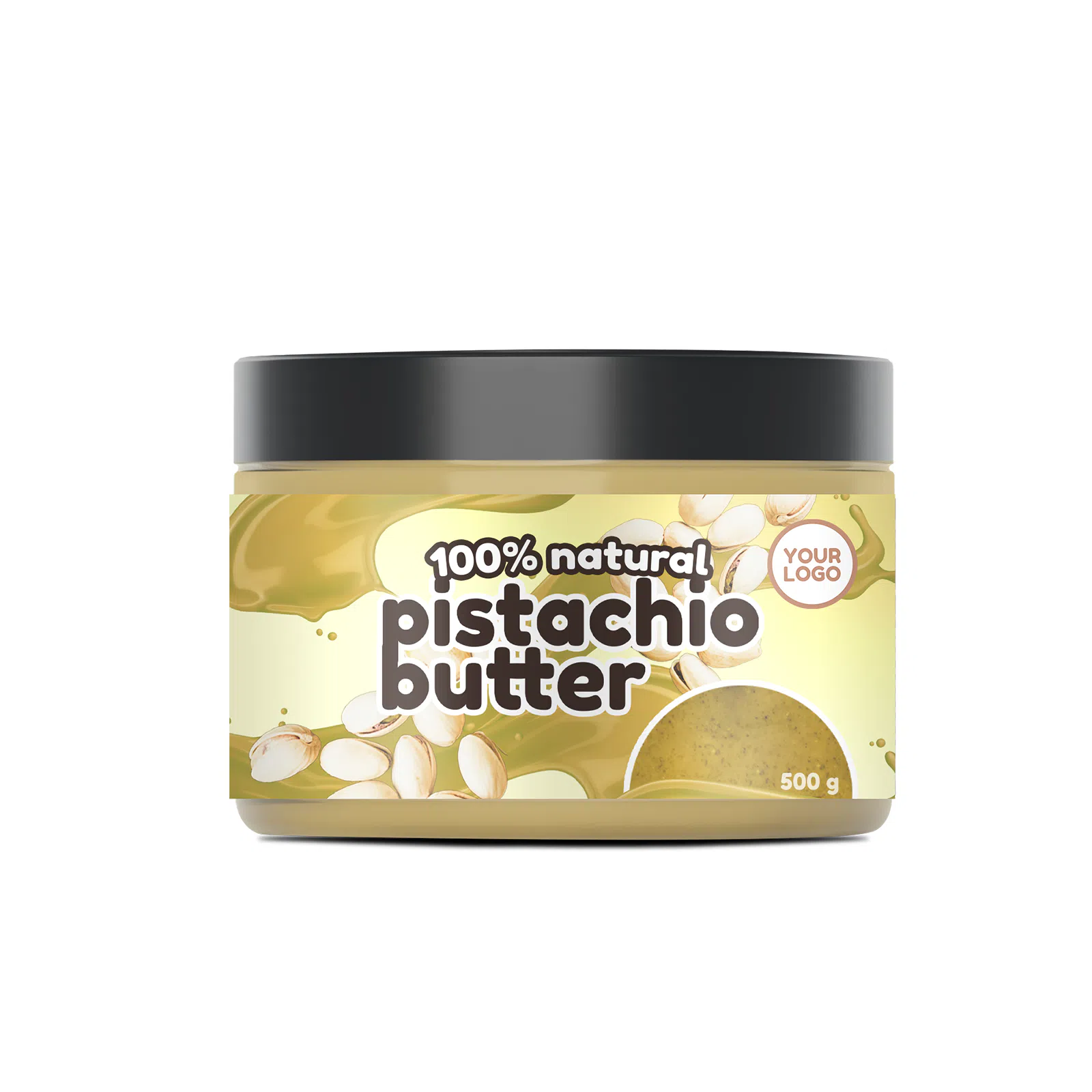 Amerpharma private label 100% natural pistachio butter 500 g in pet jar