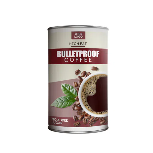 Private label amerpharma bulletproof coffee no added sugar, high fat in paper tube fully printed