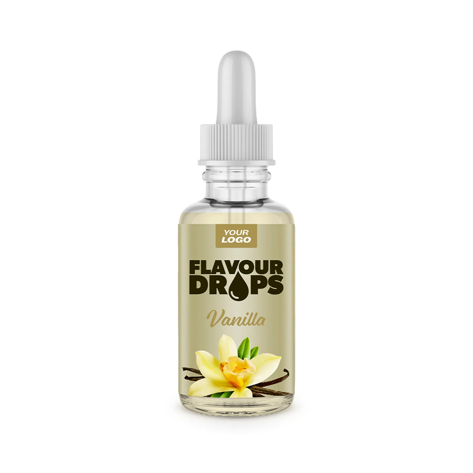 Private label amerpharma flavour drops flavour vanilla in glass bottle with dropper