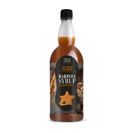 Private label amerpharma zero calorie barista syrup flavour gingerbread in 1000 ml pet bottle