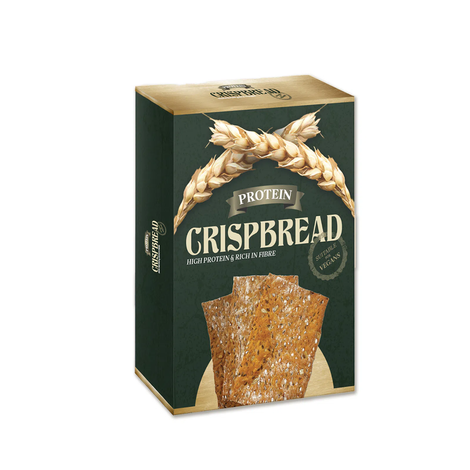 Private label amerpharma high protein crispbread in fully printed box, for vegans