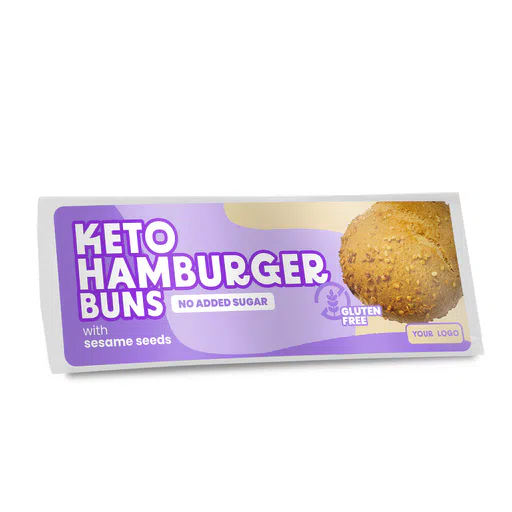 Private label amerpharma keto hamburger buns with sesame seeds gluten free no added sugar