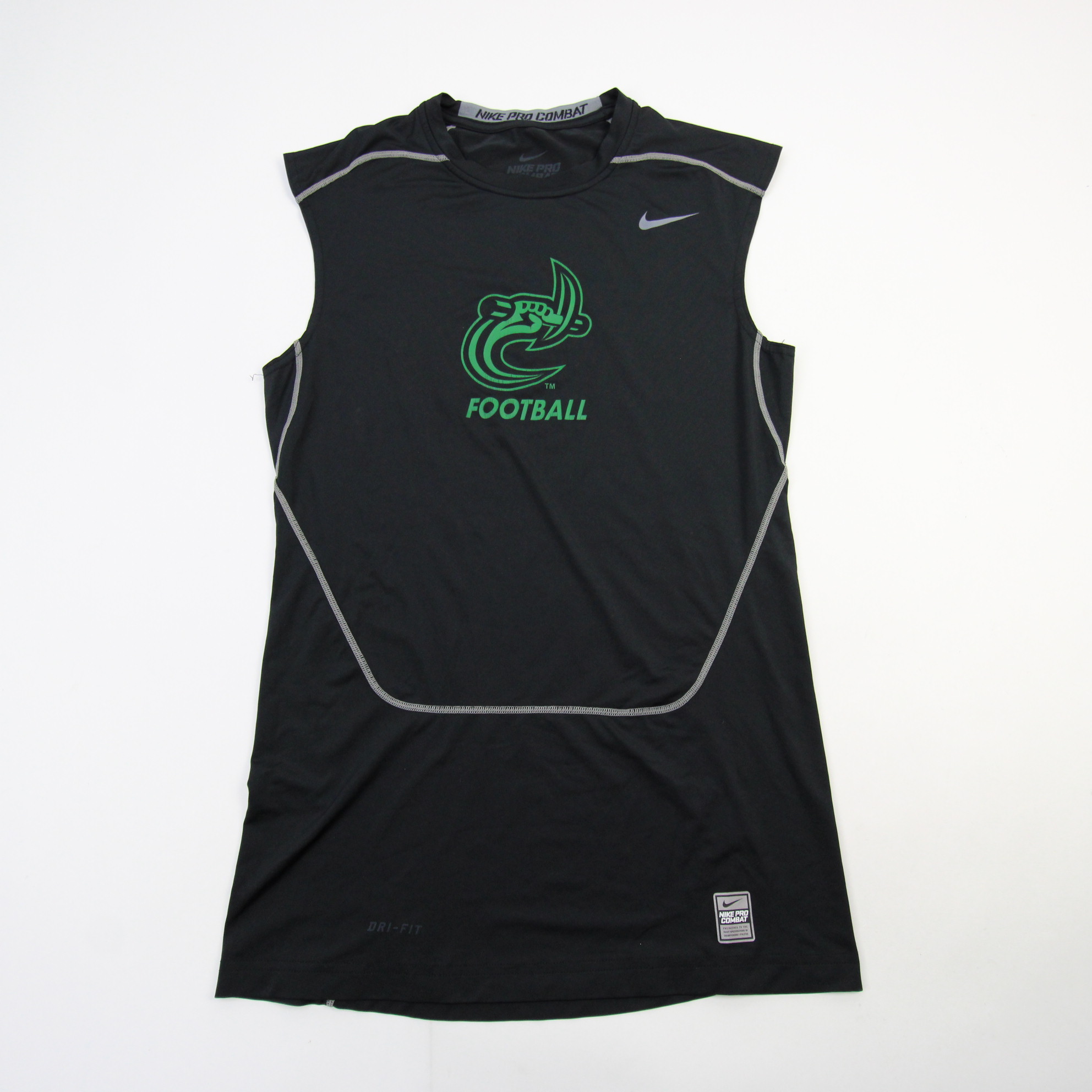 New Men's Nike Pro Combat Black Dri-Fit Sleeveless Football