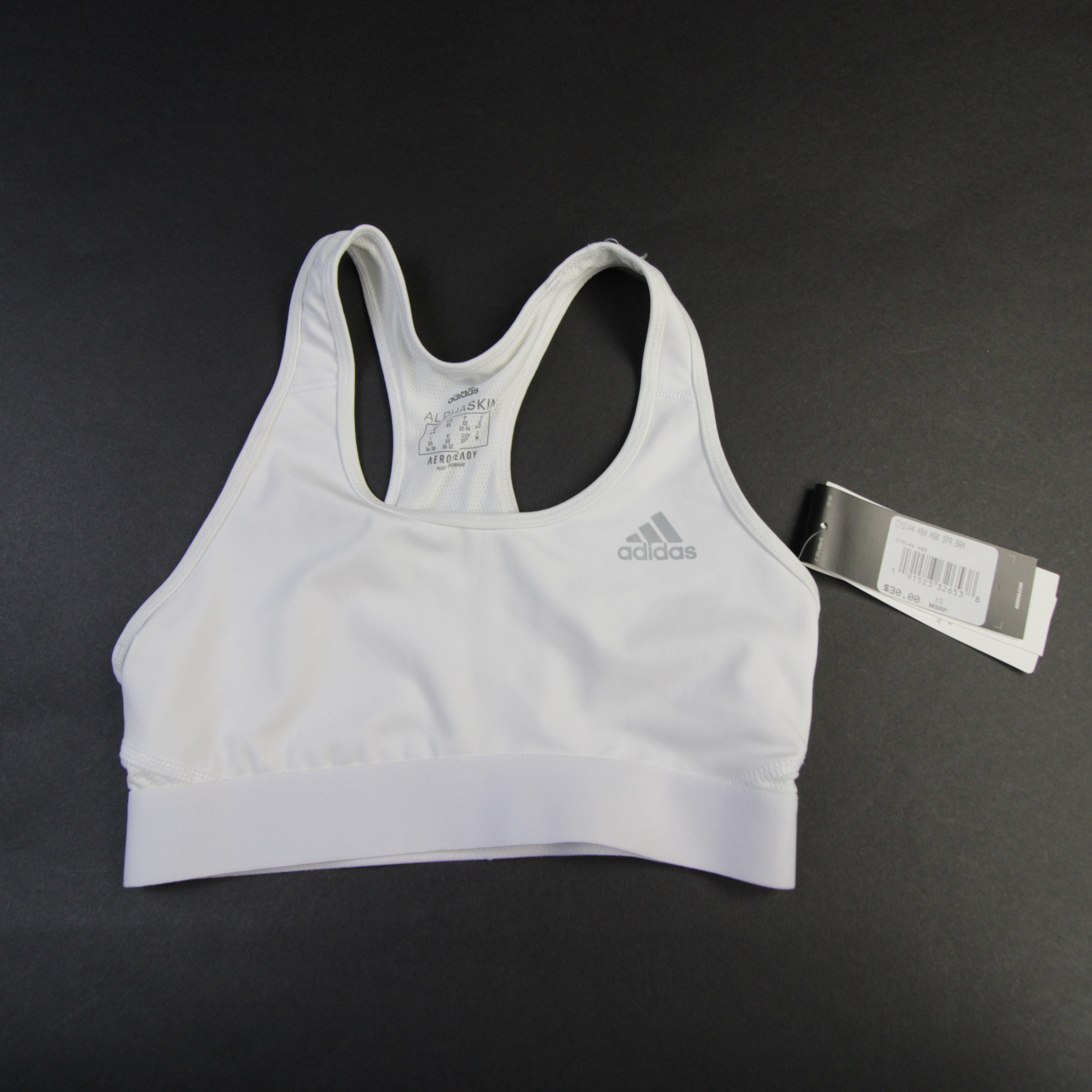 Women's adidas White Indiana Hoosiers Alphaskin Sports Bra