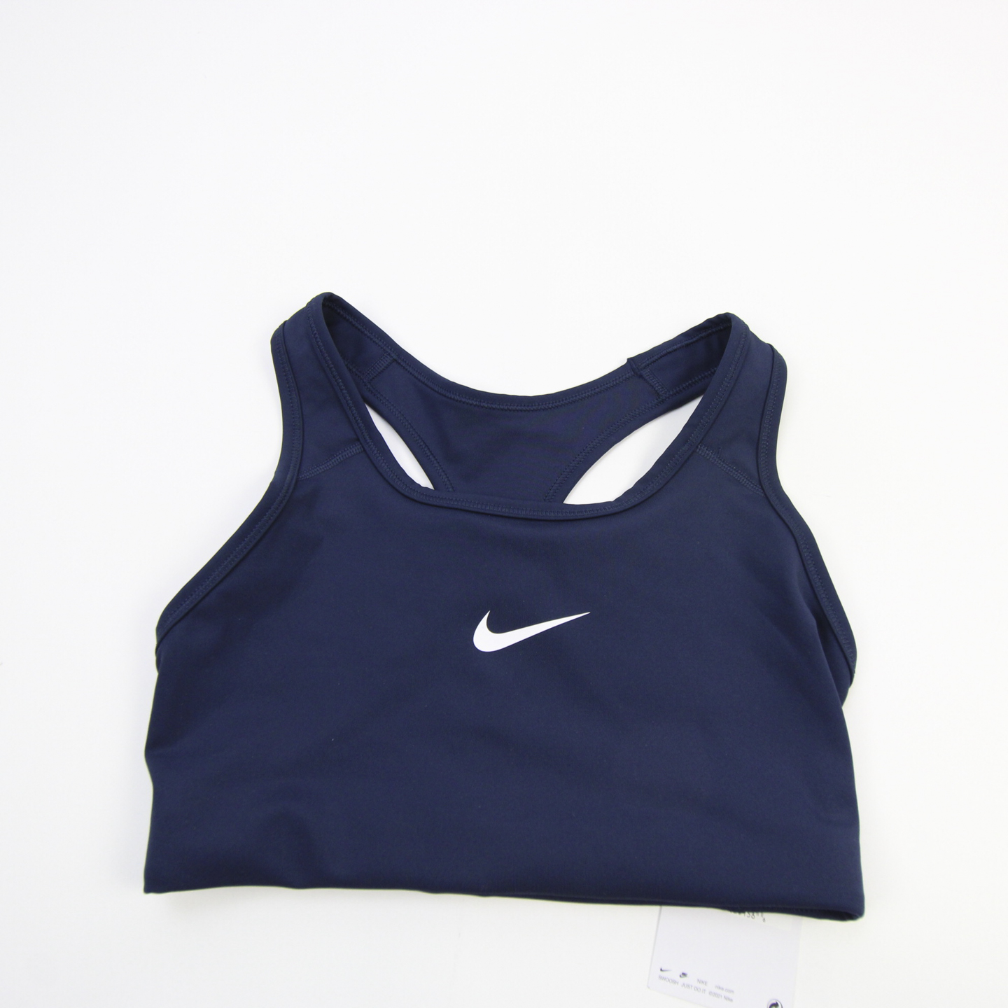 Nike Navy Blue Medium Support Non Padded Swoosh 2.0 Sports Bra Size Small  for sale online 