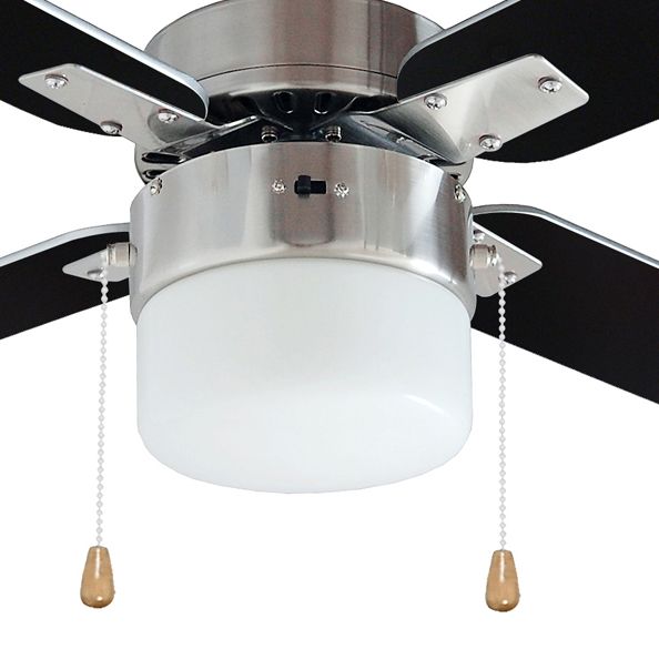 San Antonio Black Brushed Chrome Effect Ceiling Fan Light