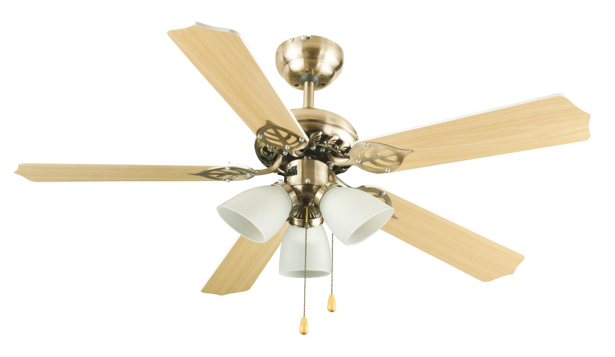 Carolina Antique Brass Effect Ceiling Fan Light