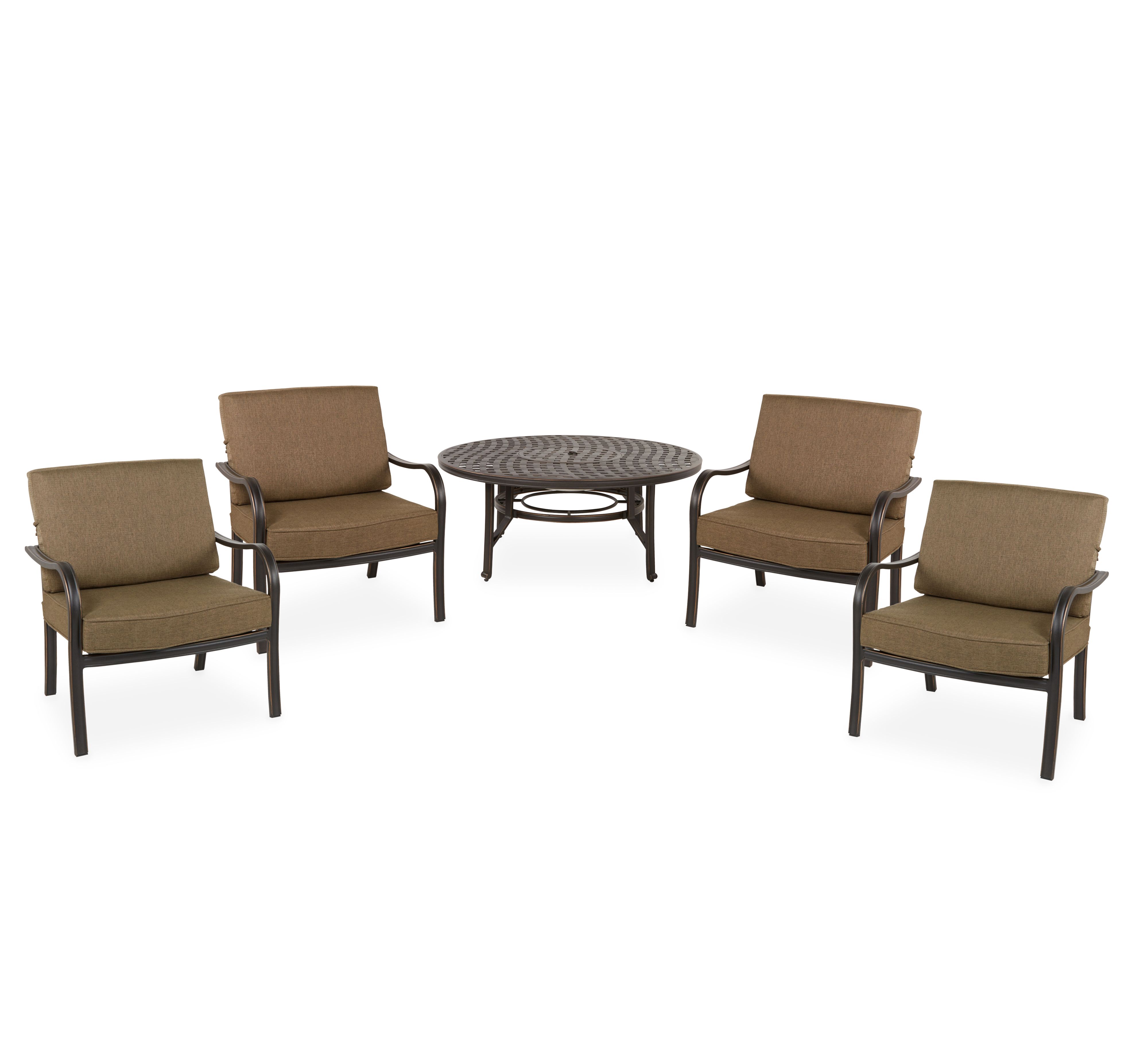 Ripley Metal 4 Seater Fire Pit Dining Set