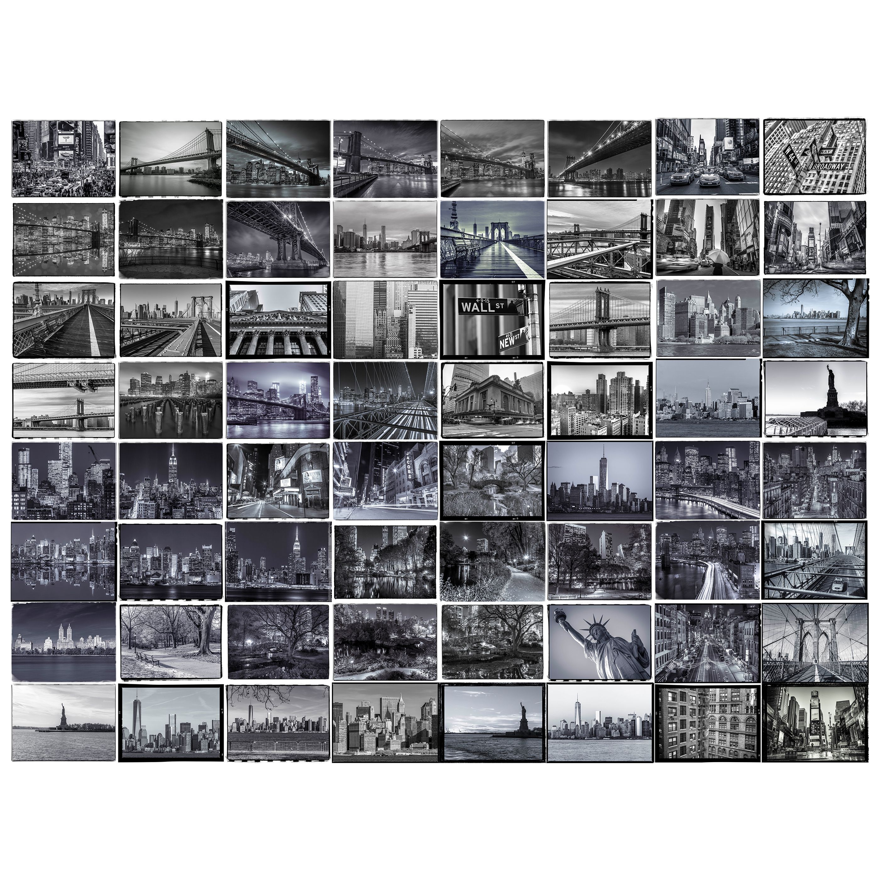 1Wall Black Grey New York City 64 Piece Wallpaper Collage