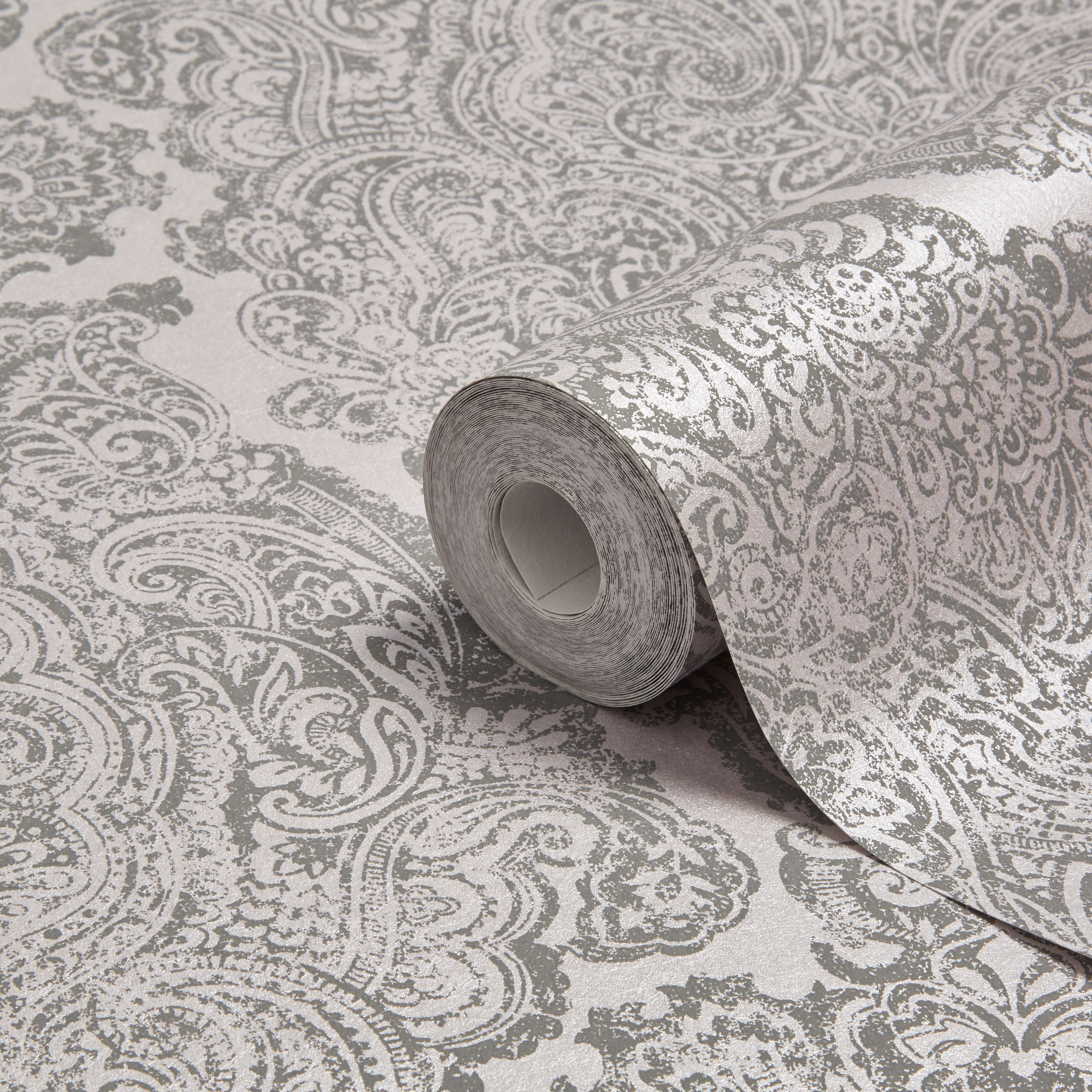 Arthouse Sahara Textured Stone Wallpaper Metallic Pewter