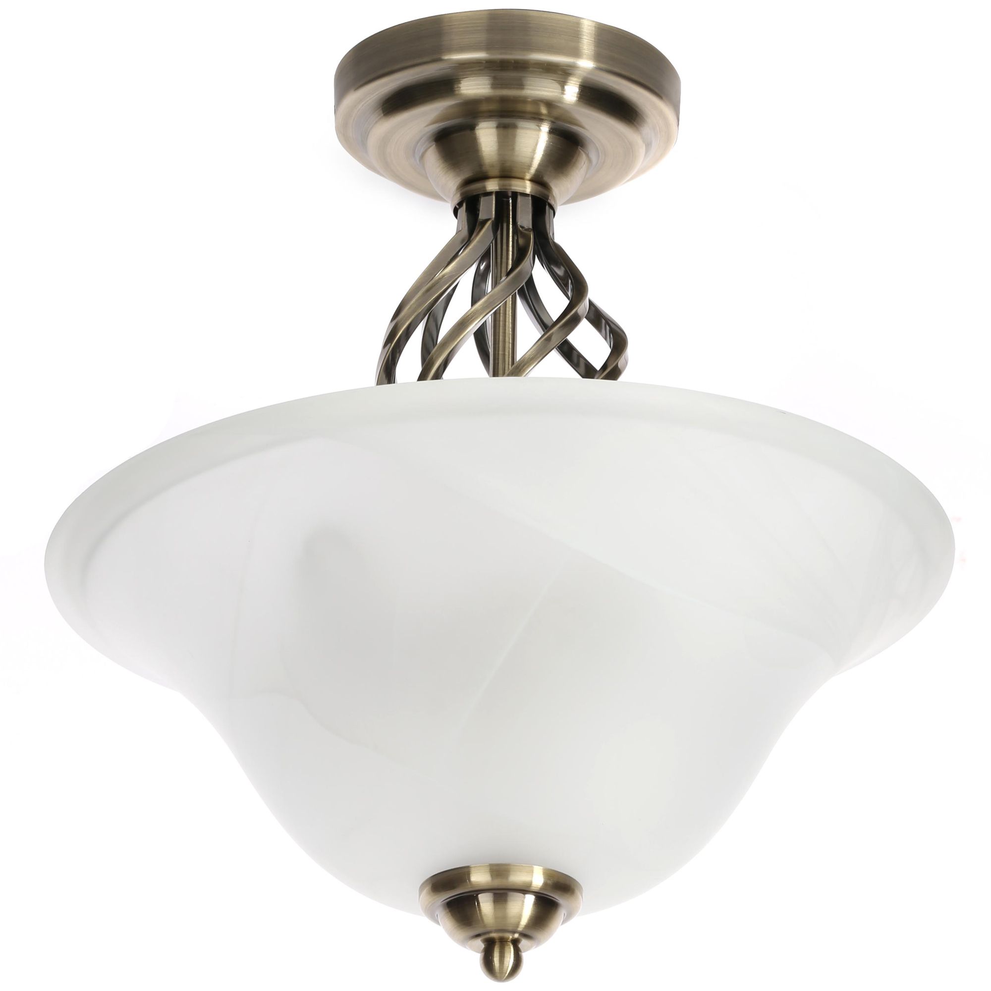 Rolli Antique Brass Effect Flush Ceiling Light