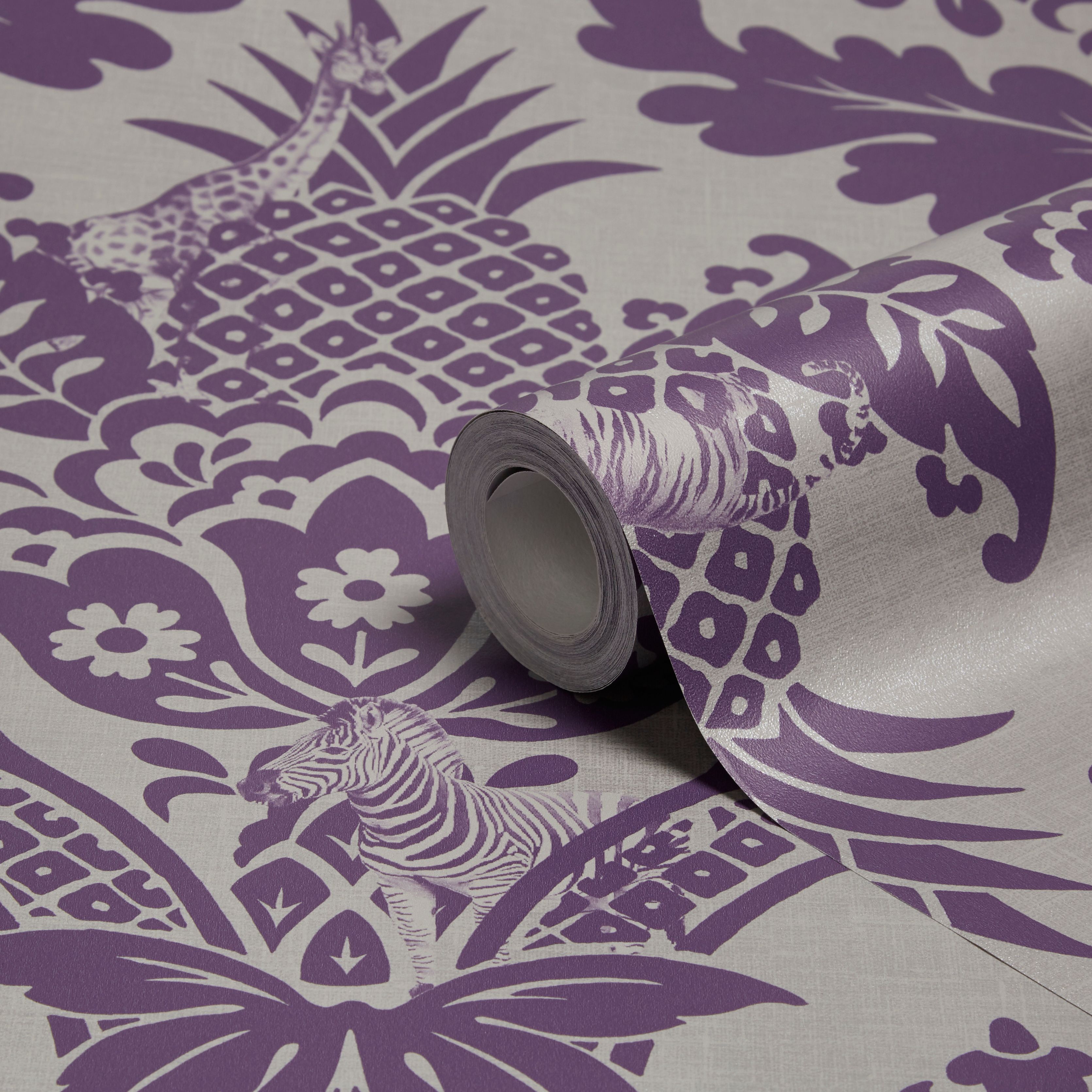 purple damask wallpaper bedroom