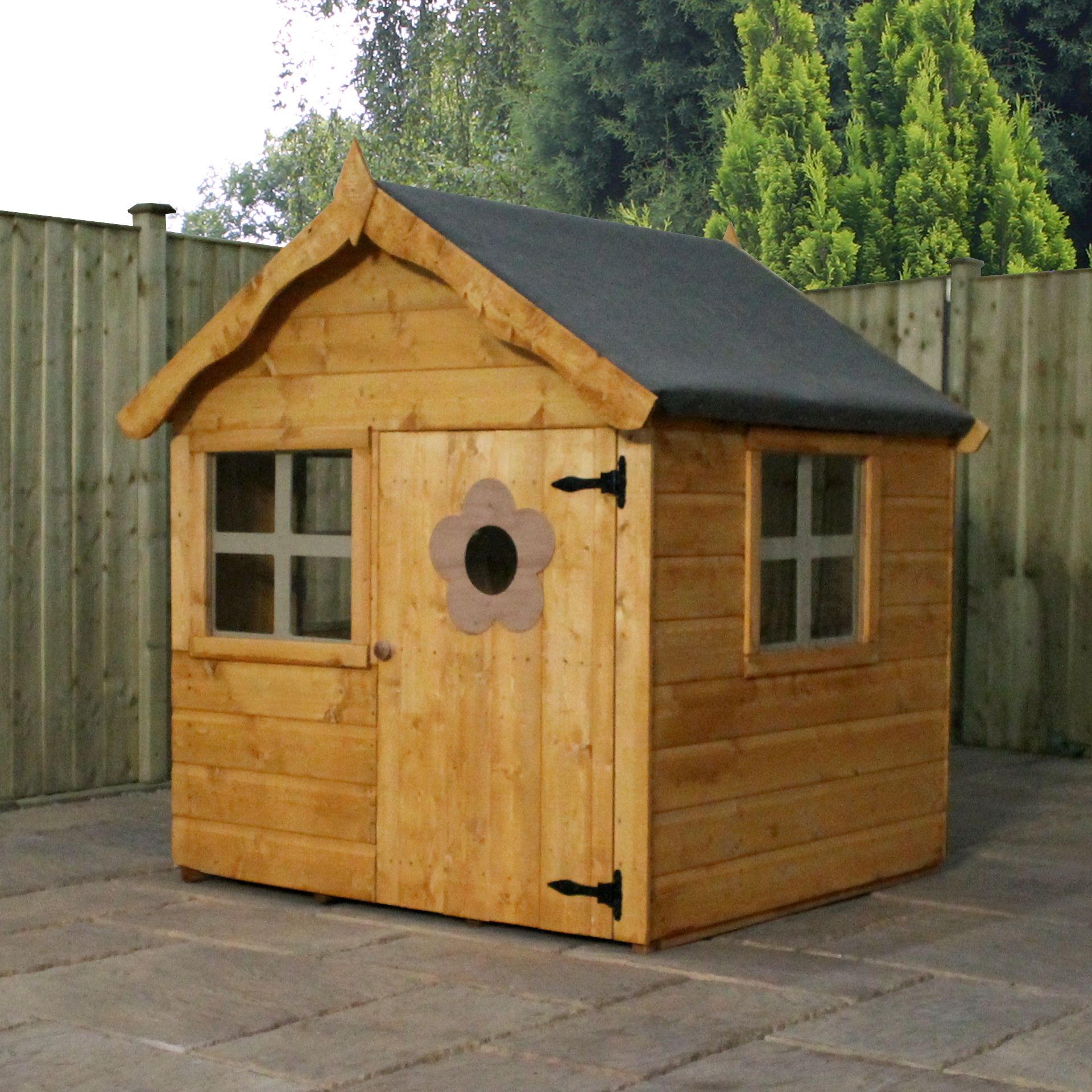 wooden playhouse with assembly