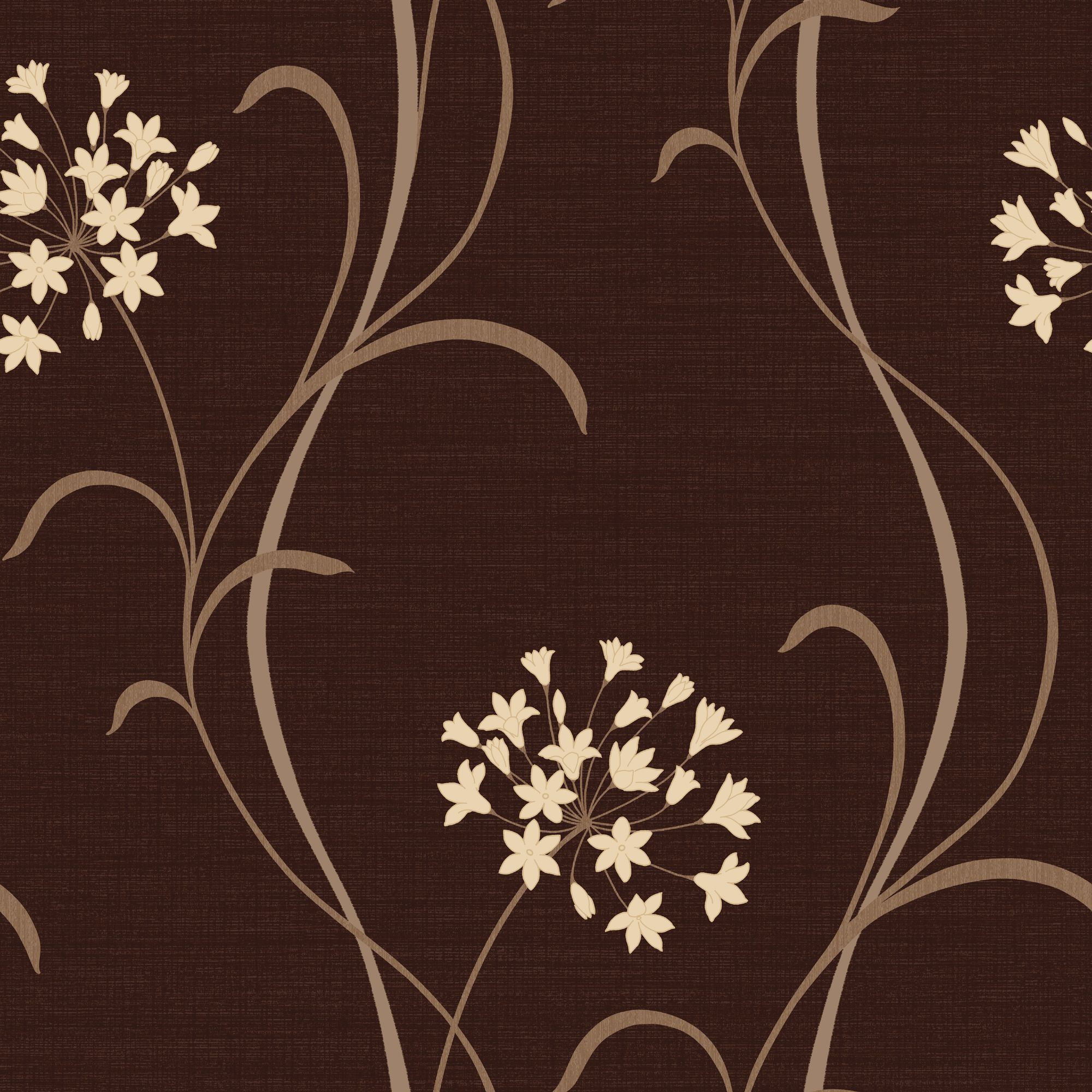 Edwardian Bloom Brown Floral Wallpaper Design By Gillian Arnold |  notonthehighstreet.com