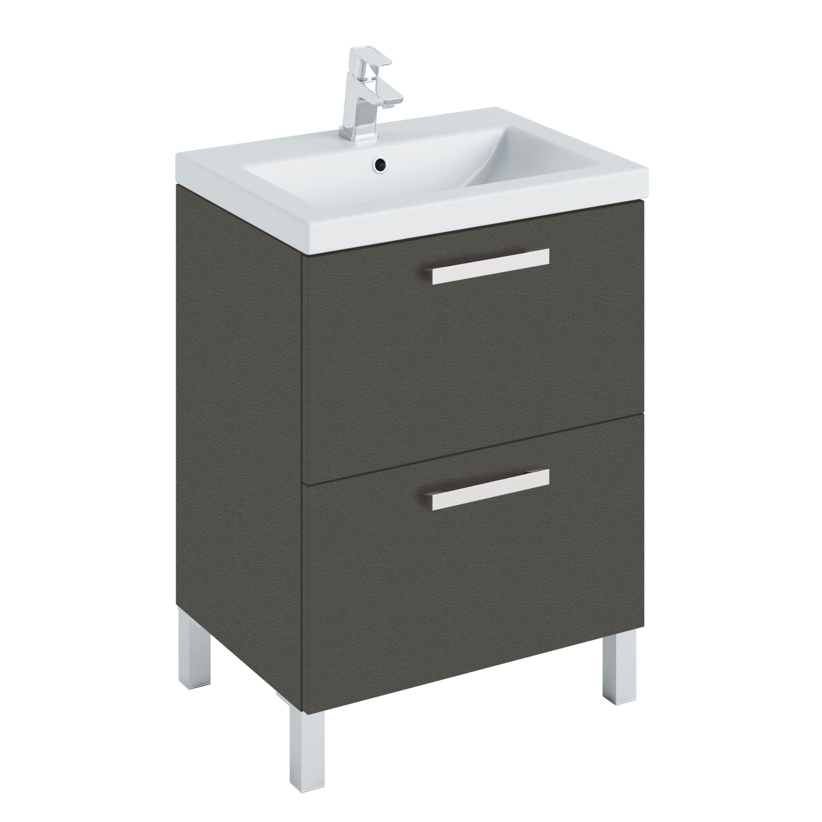 Cooke Lewis Romana Matt Grey Vanity Unit Basin Set