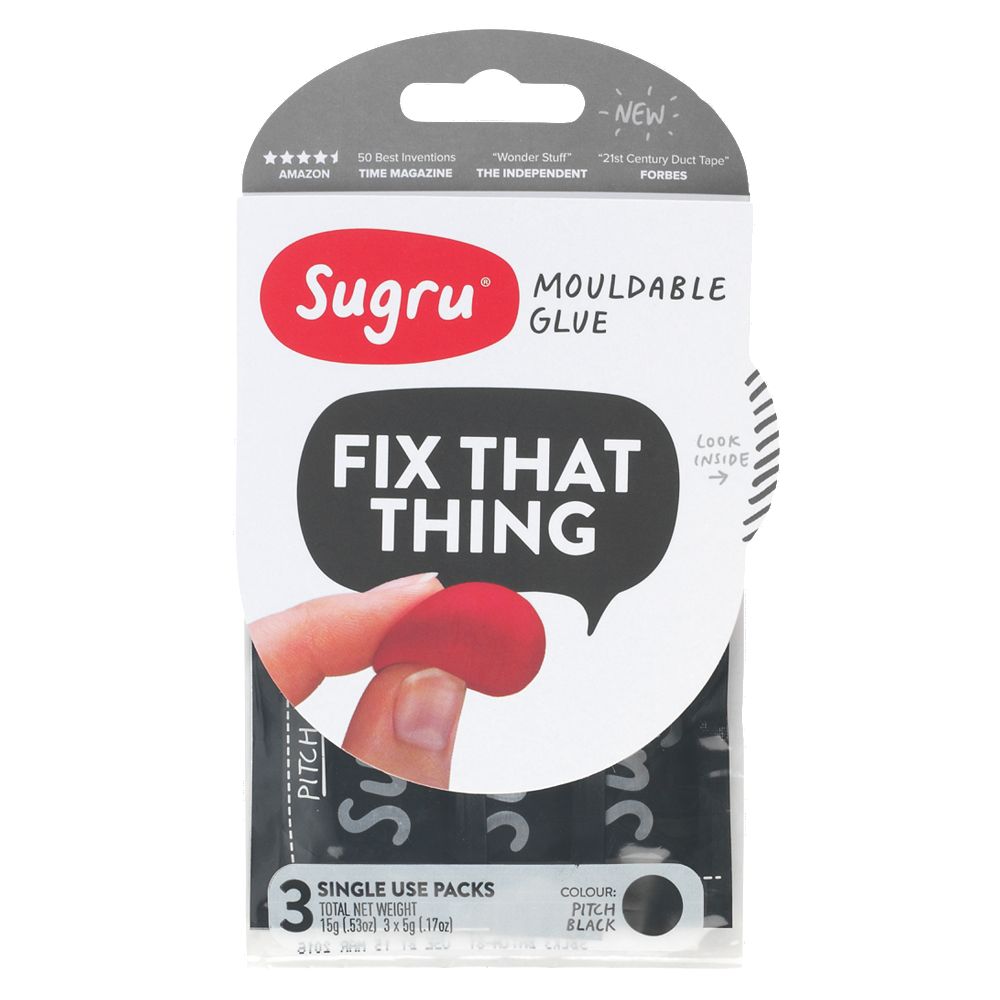 Sugru Mouldable Glue Black 3 Pack