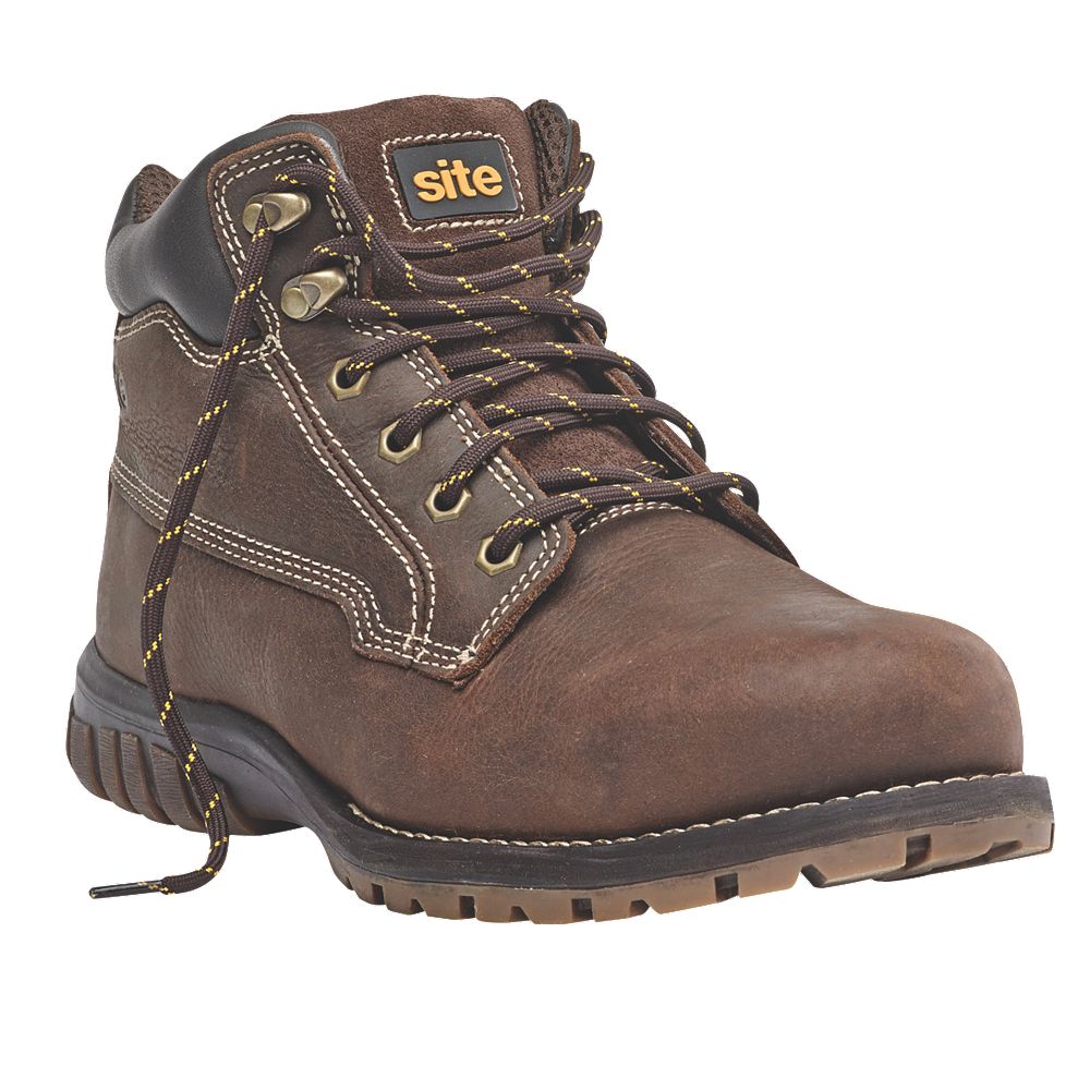 Site Clay Safety Boots Dark Brown Size 11